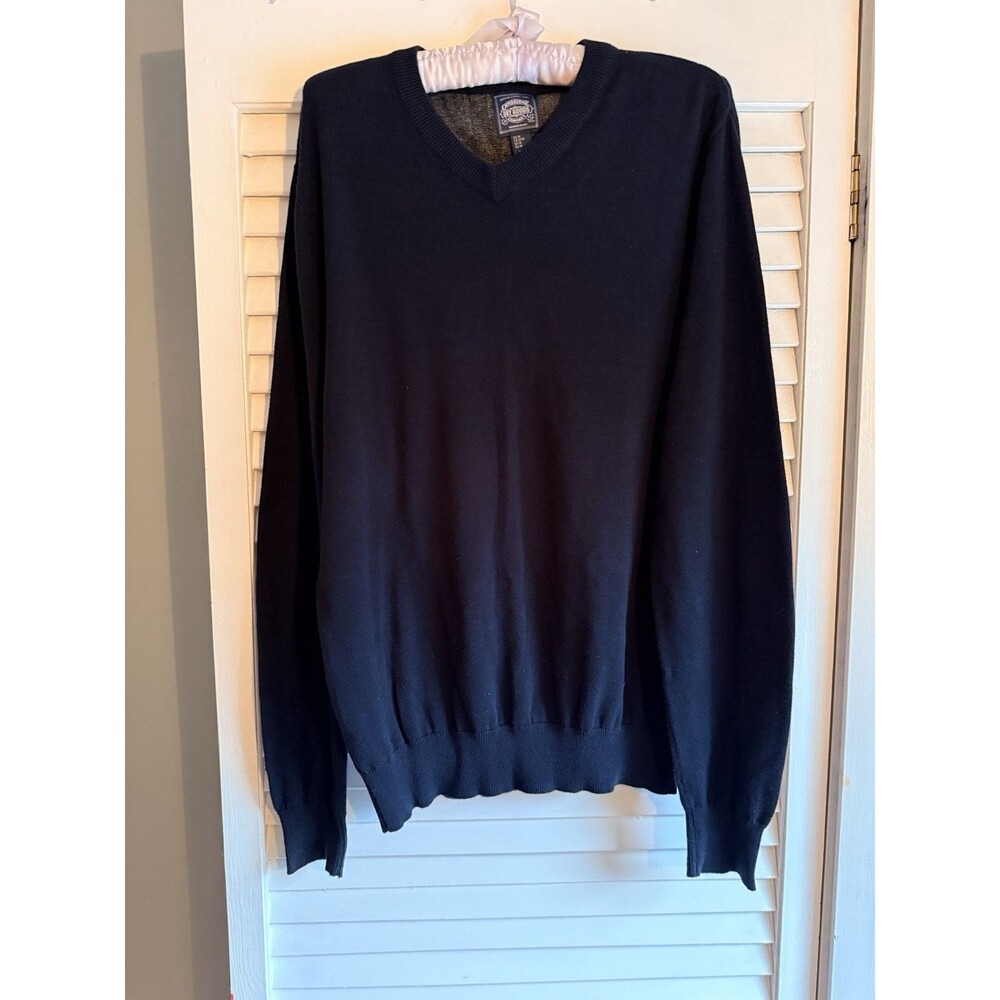 VTG Cambridge Dry Goods Men’s M Pullover Sweater Navy Blue Cotton Dark Academia